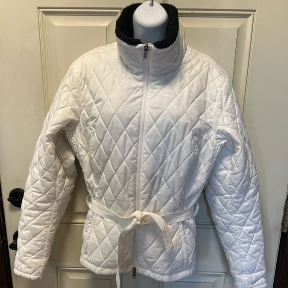 Nike Women's Quilted White Fur Lined Jacket Size L - Picture 1 of 15